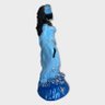 Escultura Orixá Iemanjá Negra Manto Azul em Resina 13 cm - 2