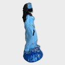Ver imagem 2 de Escultura Orixá Iemanjá Negra Manto Azul em Resina 13 cm
