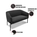 Ver imagem 5 de Sofá Namoradeira e 2 Poltronas Pé de Ferro Preto Stella Suede Preto D03 - D'Rossi