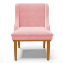 Ver mais imagens de Kit 10 Cadeiras Estofadas para Sala de Jantar Base Fixa de Madeira Castanho Lia Suede Rosa bebê - Ib