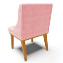 Ver imagem 7 de Kit 10 Cadeiras Estofadas para Sala de Jantar Base Fixa de Madeira Castanho Lia Suede Rosa bebê - Ib