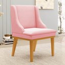 Ver imagem 2 de Kit 10 Cadeiras Estofadas para Sala de Jantar Base Fixa de Madeira Castanho Lia Suede Rosa bebê - Ib