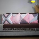 Ver imagem 2 de Kit com 4 Capas para Almofadas Decorativas Geométrico Rosa