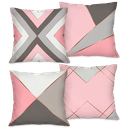 Ver imagem 1 de Kit com 4 Capas para Almofadas Decorativas Geométrico Rosa