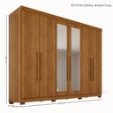 Ver imagem 3 de Guarda-Roupa Casal 100% MDF com 6 Portas e 6 Gavetas 274cm Multimóveis Cinamomo