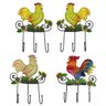 Gancho Triplo Galo Flores Kit 4 Uni Pendura Chaves Parede Decoraçao Casa Quarto Multiuso - 1