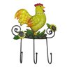 Gancho Triplo Galo Flores Kit 4 Uni Pendura Chaves Parede Decoraçao Casa Quarto Multiuso - 4
