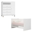 Ver imagem 1 de Berço Americano Doce Sonho 100 com Cômoda Infantil Ternura Baby Branco Brilho - Incorplac