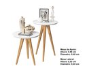Ver imagem 2 de Kit 2 Mesas Lateral e Apoio 40cm Manu Pés Palito Cor Branco - Comprar Moveis em Casa