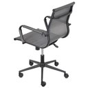 Ver imagem 3 de Cadeira Giratória Baixa Office Tela Cinza Aço Preto Base Rodízio