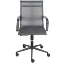 Ver imagem 2 de Cadeira Giratória Baixa Office Tela Cinza Aço Preto Base Rodízio
