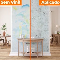Papel de Parede Adesivo Lavavel Pedra Marmore Cinza Lua 500x60cm - 4