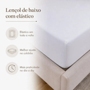 Ver imagem 6 de Jogo de Lençol Cama Casal Padrão Libélula Bordado 4 Peças Poliéster Branco