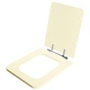 Ver imagem 2 de Assento Sanitário Tampa de Vaso Madeira Mdf Laqueado Square para Bacia Incepa Quadrado 6lpf - Bege