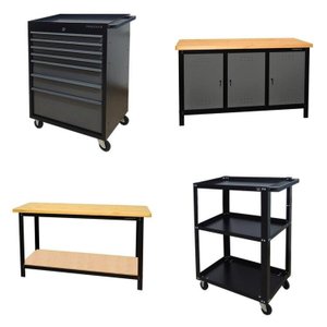 Conjunto 2 Carros Profissional 7 Gavetas 2 Bancada Profissional 150cm para Ferramentas Presto