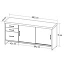 Ver imagem 4 de Balcão para Escritório 160cm 2 Portas 3 Gavetas Corp A06 Carvalho/branco - Mpozenato