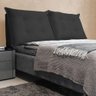Cabeceira Bau Cama Box King 1,95 Estofada Preto Preto - 1