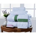 Ver imagem 1 de Jogo de Banho Tecido Egípcio 100% Algodão 05 Peças Laísa:branco/verde