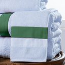 Ver imagem 3 de Jogo de Banho Tecido Egípcio 100% Algodão 05 Peças Laísa:branco/verde