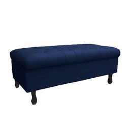 Recamier Puff Bau Bia 120x Suede Azul Marinho - Majú Decor - 1