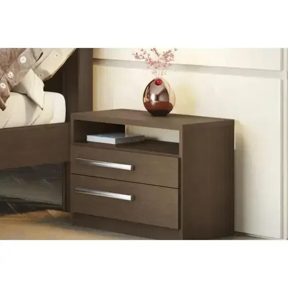 S302-nt - Mesa de Cabeceira 2 Gavetas e Nicho Nature - 4
