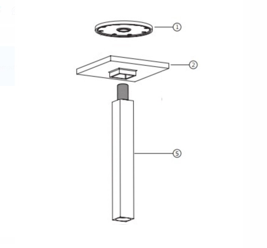 Conjunto Tubo Canopla e Fixação Mostruário Chuveiro Quadrado Deca de Teto - 4204027k100nea - 4
