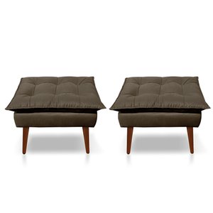 Kit 02 Puff Opala Decorativo Panqueta de Apoiar Os Pés Escolha a Cor