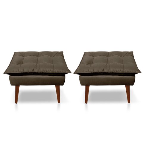 Kit 02 Puff Opala Decorativo Panqueta de Apoiar Os Pés Escolha a Cor