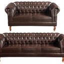 Ver imagem 1 de Conjunto Dom Pedro 2 e 3 Lugares Retrô Decorativo Chesterfield Classico