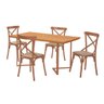 Conjunto Mesa Madeira Maciça Alice 1,20m com 4 Cadeiras Aço Karina Cobre - 2