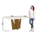 Ver imagem 4 de Mesa de Jantar Vértice 160 cm com Tampo de Vidro - Nature/Off White