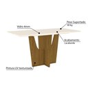Ver imagem 3 de Mesa de Jantar Vértice 160 cm com Tampo de Vidro - Nature/Off White
