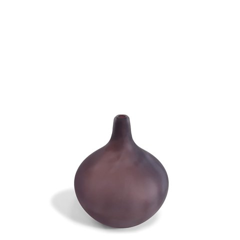 Vaso Bojudo em Vidro Fosco Elegante 26x20cm