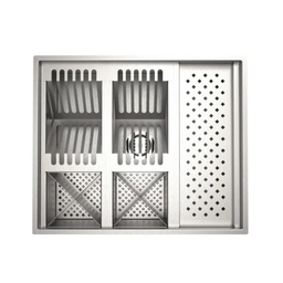 Escorredor Calha Quadrada 58x48cm De Louça Inox Talheres Pratos cm AJB STORE - 1