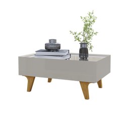 Mesa de Centro Decorativa em Mdf Sena Tampo em Espelho Gaveta com Corrediça Telescópica - 2