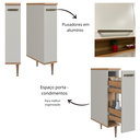 Ver imagem 6 de Balcão Porta Condimentos 20cm Isabelle Bege/Freijó/Arenas