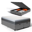 Ver imagem 1 de Cama Box Baú com Colchão de Espuma D45 Pillow Top Fort Comfort King 193cm
