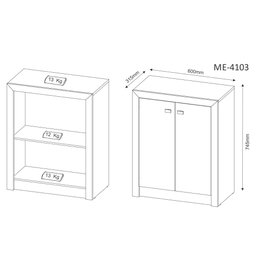 Balcão para Escritório 2 Portas Tecno Mobili - Branco - 4