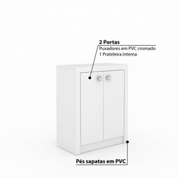 Balcão para Escritório 2 Portas Tecno Mobili - Branco - 3
