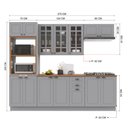 Ver imagem 4 de Cozinha Modulada Completa Americana 100% MDF 270cm com Rodapé Provence Multimóveis Crink-CPL005