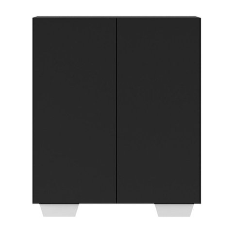 Armário Lavanderia Com 2 Portas Multimóveis Preto/branco