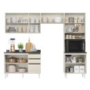 Ver imagem 4 de Cozinha Completa Modulada Paneleiro Microondas 4 Peças 100% MDF Angelita Branco/Bianco Tok