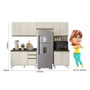 Ver imagem 3 de Cozinha Completa Modulada Paneleiro Microondas 4 Peças 100% MDF Angelita Branco/Bianco Tok