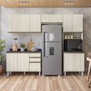 Ver imagem 1 de Cozinha Completa Modulada Paneleiro Microondas 4 Peças 100% MDF Angelita Branco/Bianco Tok
