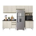 Ver imagem 2 de Cozinha Completa Modulada Paneleiro Microondas 4 Peças 100% MDF Angelita Branco/Bianco Tok