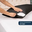 Ver imagem 3 de Kit 2 Fronhas para Travesseiro de Corpo Slim 1,50cm X 50cm - Preto - Microfibra 100% Poliéster