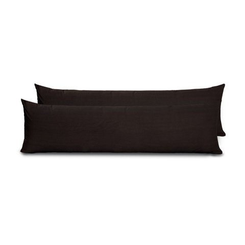 Kit 2 Fronhas para Travesseiro de Corpo Slim 1,50cm X 50cm - Preto - Microfibra 100% Poliéster