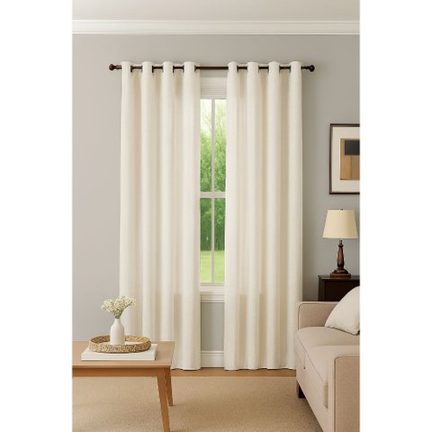 Cortina Gaze Linho com Forro de Microfibra com Ilhós 2,80 X 2,30 Metros - Marfim