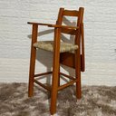 Ver imagem 1 de Cadeira de Alimentação Infantil Assento de Palha - Verniz