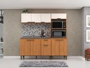 Ver imagem 1 de Cozinha Iara Modulada 3 Peças com Torre Quente Marrom/Freijó/Off White